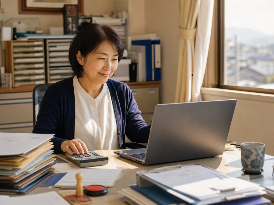 請求書の集計ツールを使う小さな会社の経理担当者