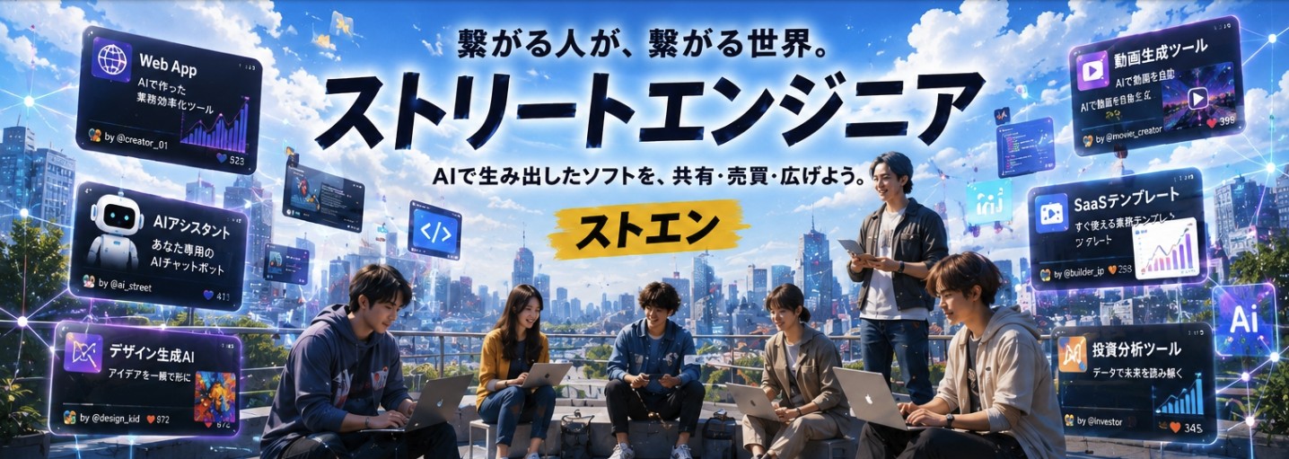 ストリートエンジニア — AIで作った実用ソフトを、みんなで共有する場所。